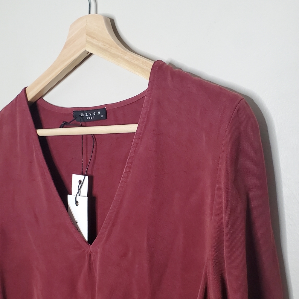 MAVEN WEST | NWT Silky Wash Bell Sleeve Top | S - Picture 2 of 6